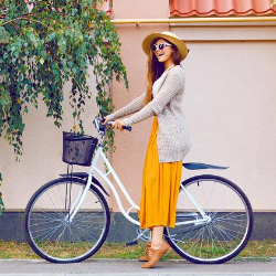 safely ride a bike in a skirt