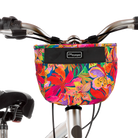 Crescent Bike Basket on bike - Po Campo color:tropical nights;