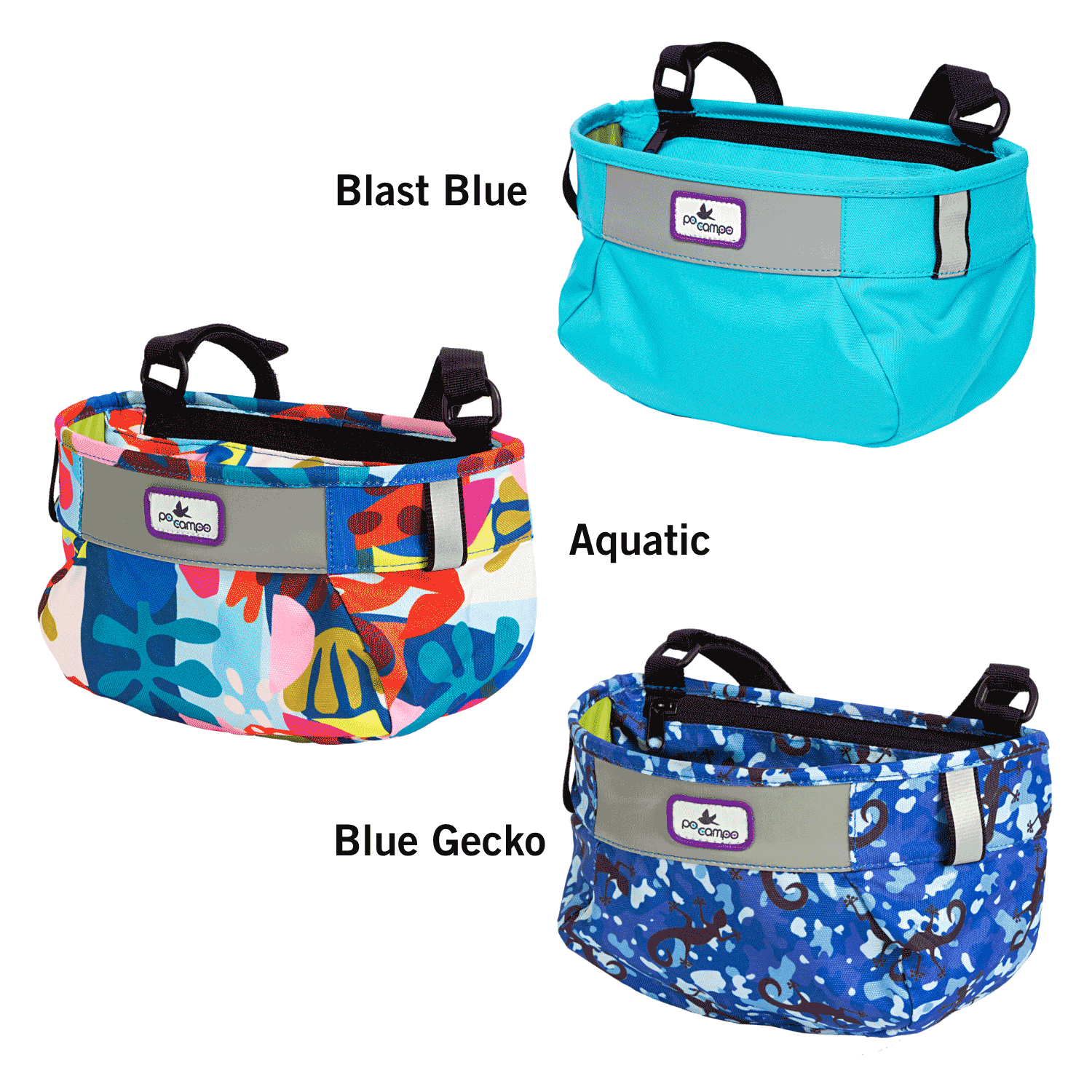 Po Campo Whoosh Basket Bundle - color: aquatic-blast blue-blue gecko